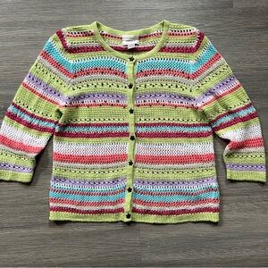 Christopher & Banks Colorful Striped Cardigan